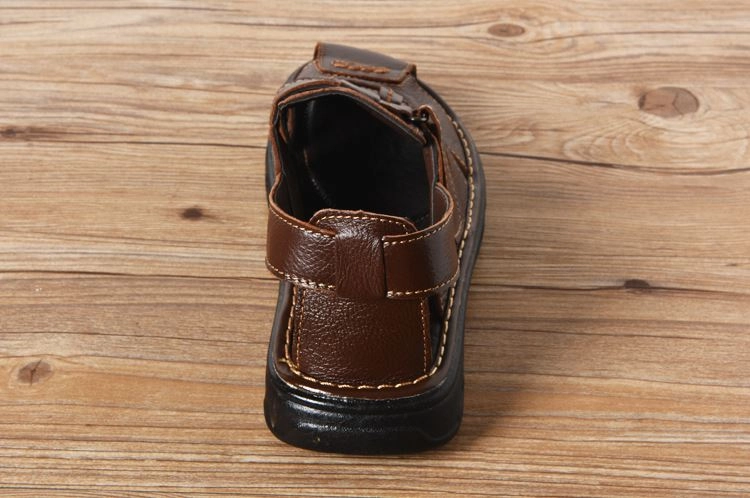 Dress Shoes For Wide Flat Feet Summer mens slippers genuine leather sandals outdoor casual men leather sandals for Beach shoes hombre Hollow aerated shoes