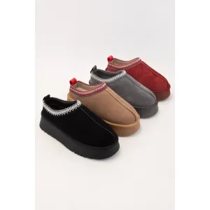 Tessa Artisan Binding Cuff Platform Cozy Slipper Slippers Trendy