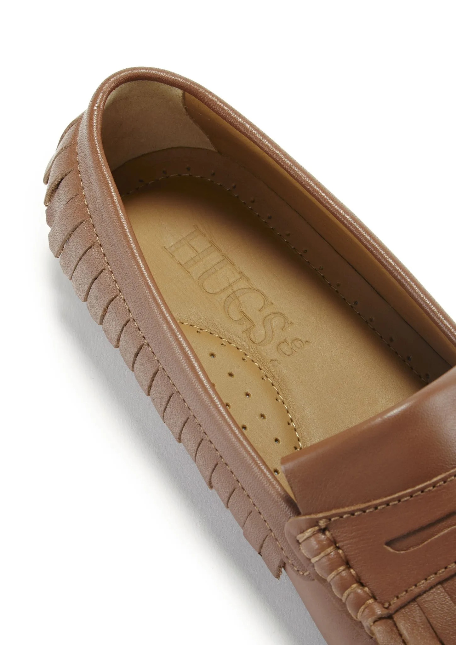 Celine Loafers Women's Fringed Driving Loafers, light tan leather