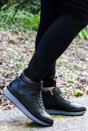 FST Genuine Leather Men's Casual Boot 722SMA876 Black - Portland Modern Business Casual Shoes