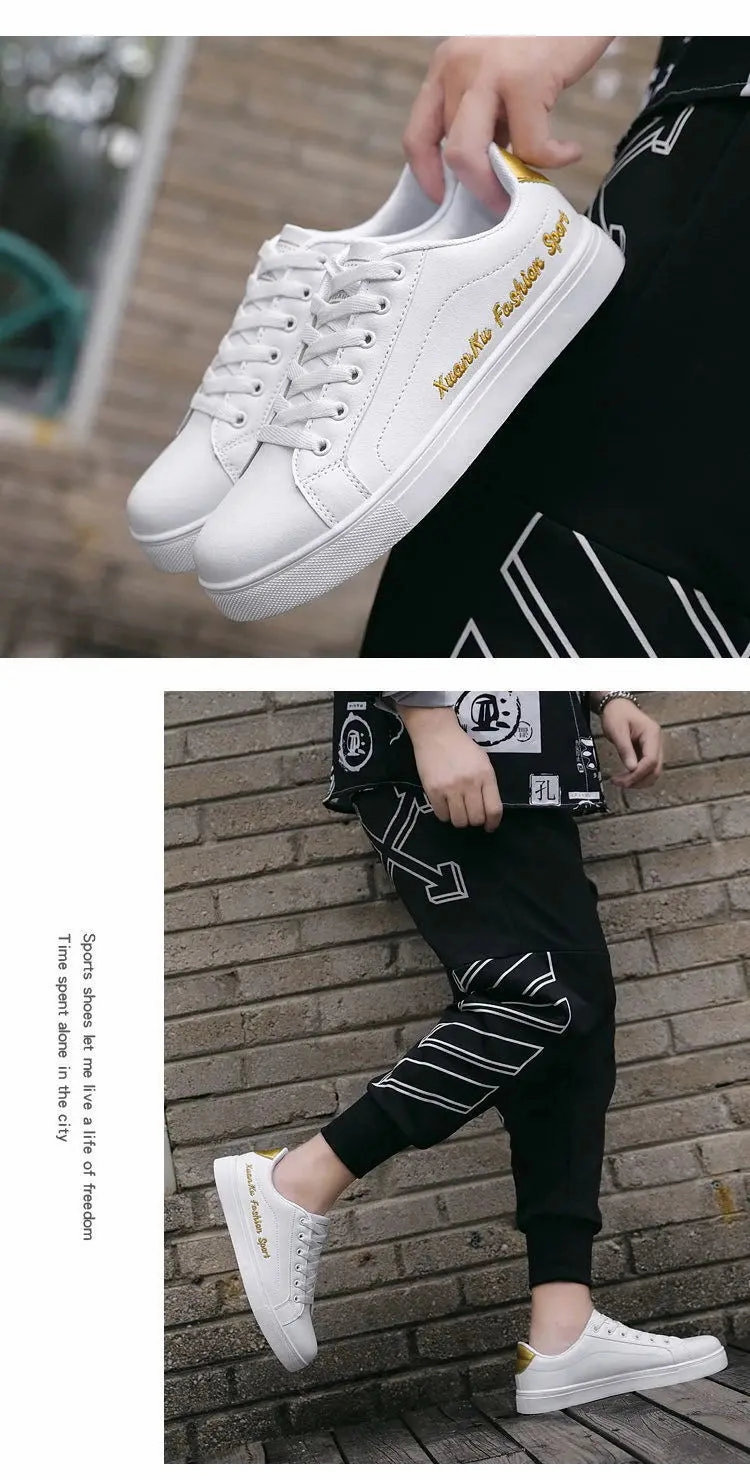 Mary Jane Style Flat Shoes 2022 Autumn Men Casual Shoes Winter Men's Board Shoes Light Sports Shoes Men Tennis Sneaker Soft White Shoes Male Flat Shoes