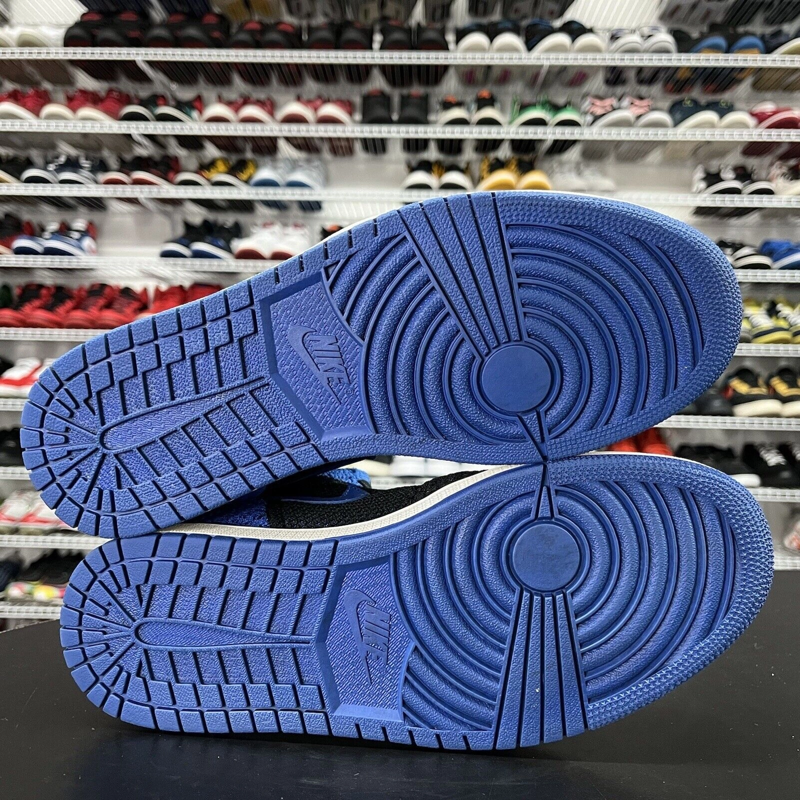 Nike Air Jordan Retro 1 High Flyknit Royal Blue Black 919704-006 Men's Size 9.5 Asics Shoes 4d Guidance System