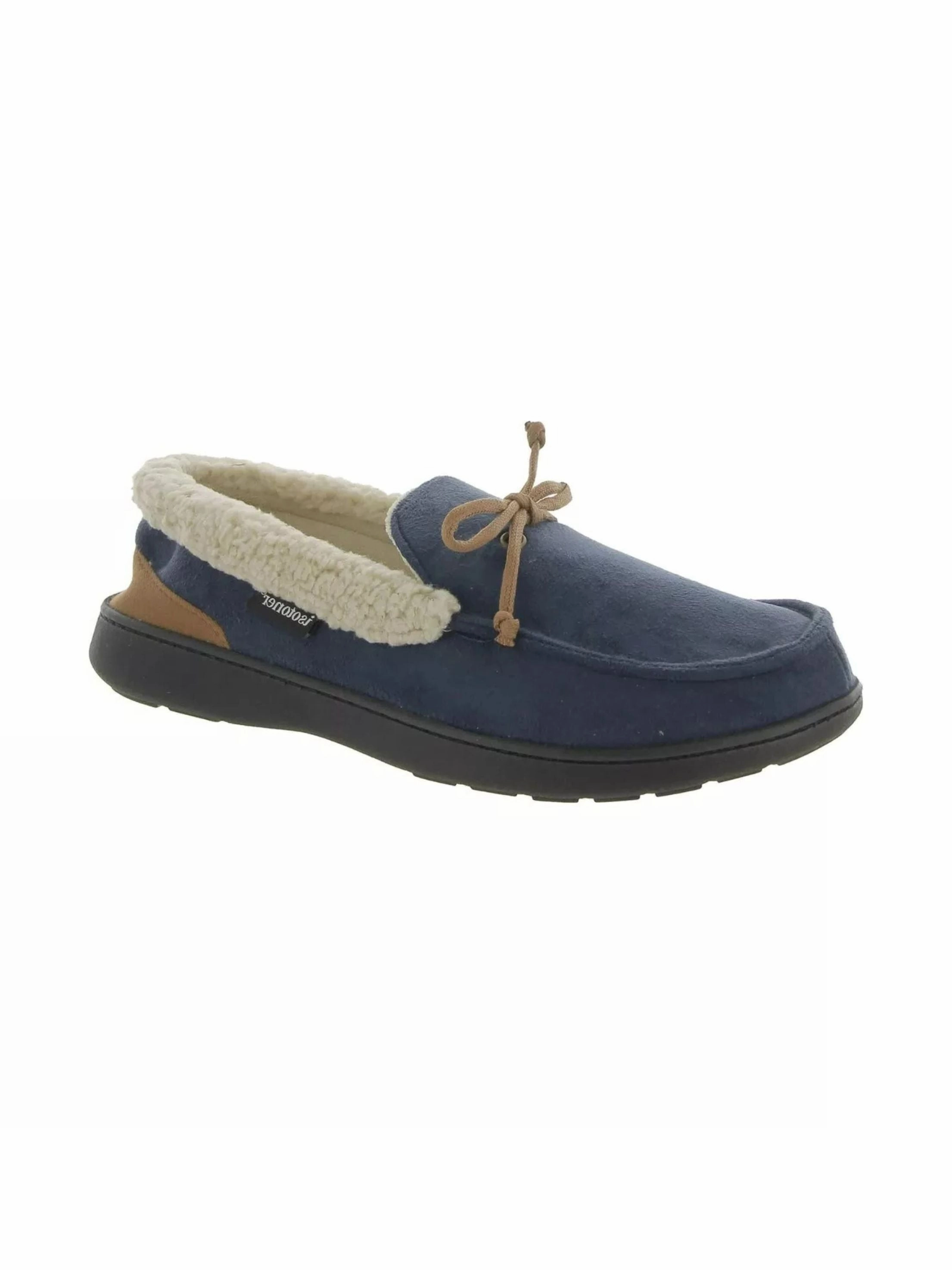 Pedicure Slippers With Toe Separators Men's Lined Comfort Bootie Slipper,Navy
