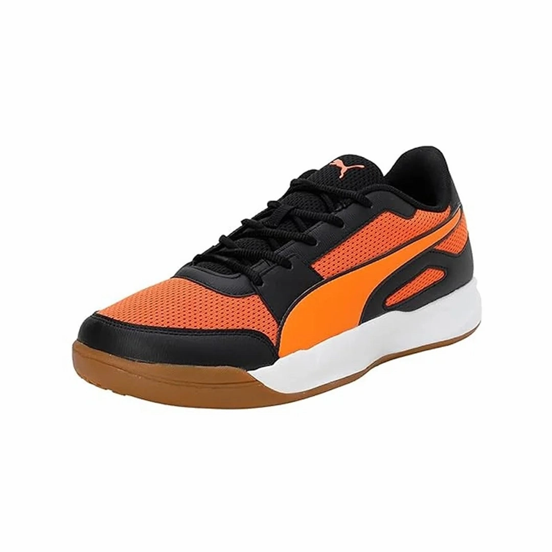 Asics Lyteflex Wrestling Shoes Puma Men's Deuce Indoor Shoe (Black-Vibrant Orange-Silver) 10760403