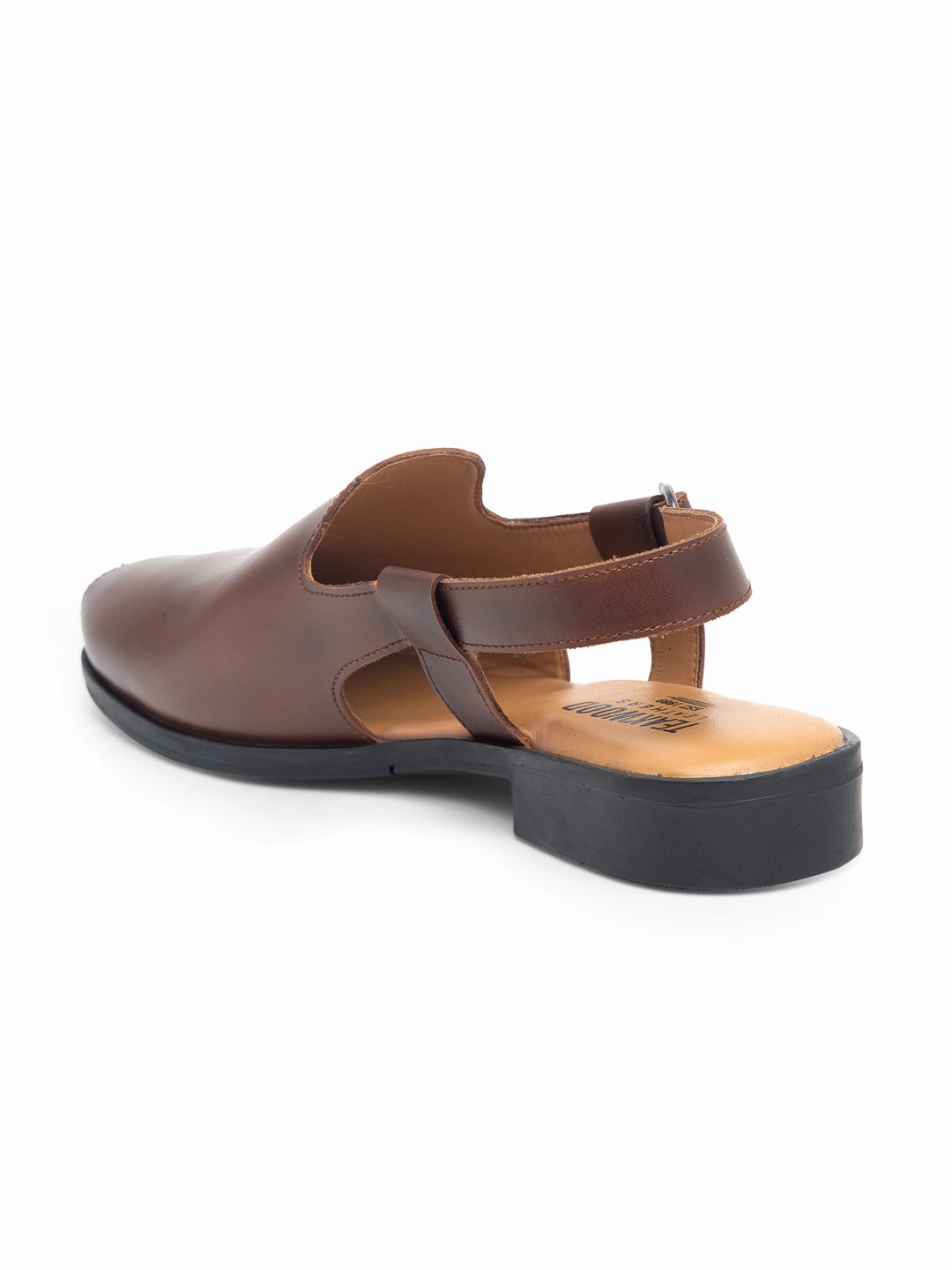 Swords And Sandals 3 Teakwood Men Brown Solid Peshawari Mules