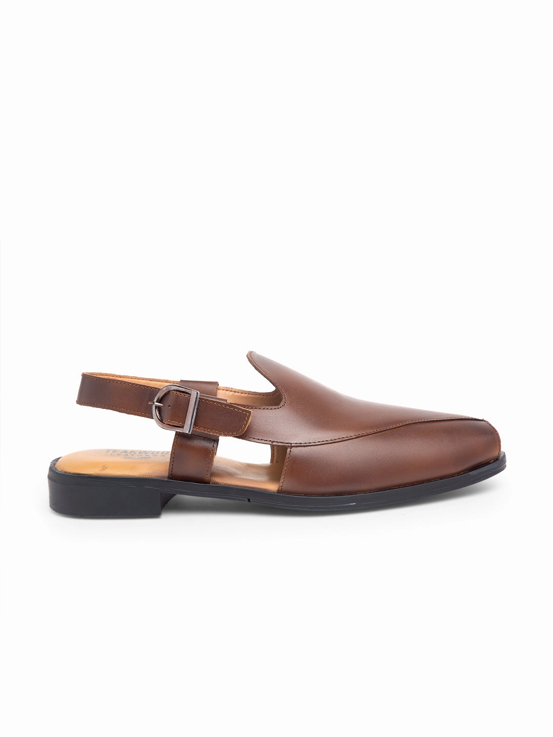 Teakwood Men Brown Solid Peshawari Mules Sandals Grand St Lucian