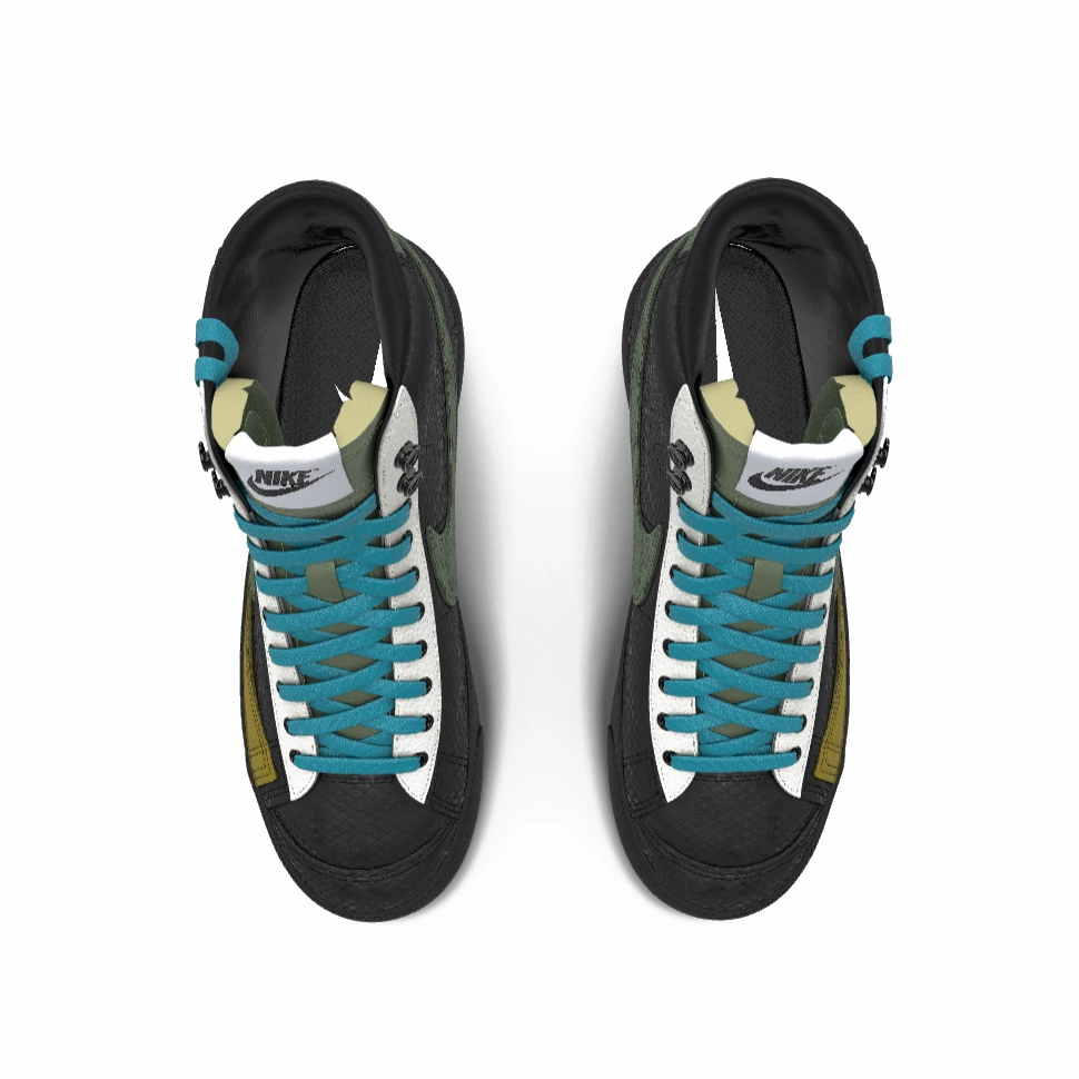 $195 NIB NEW Mens NIKE Blazer Mid 77 Custom Black Mixed Python Leather BB Shoes Asics Gel 1130