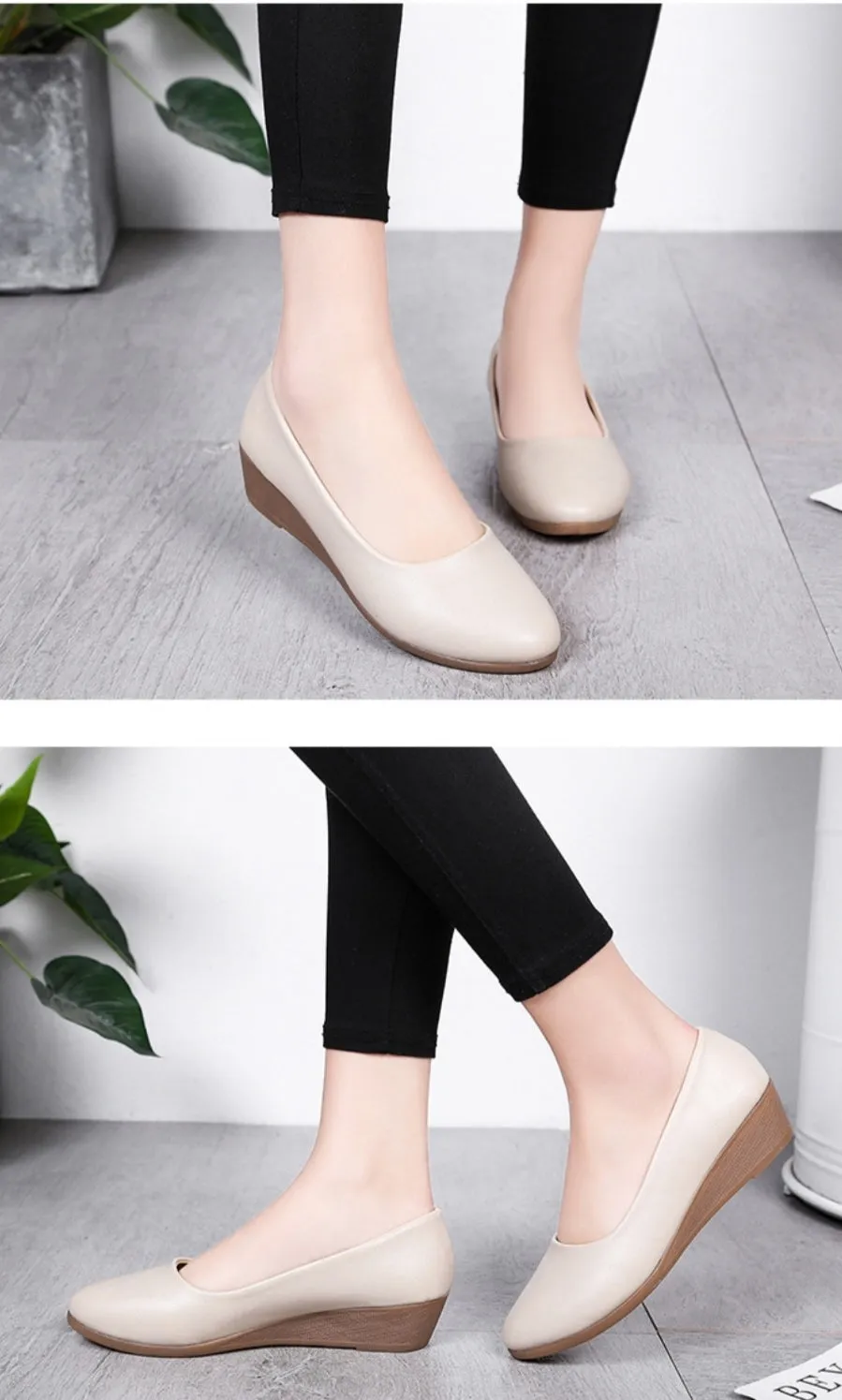 Wide Width Loafers Women's Flat Round Toe Casual Slip On Loafers Shoes - F217
