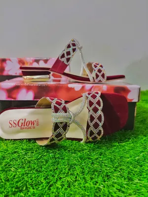Slippers Travel Elegant Maroon Ladies Sandals - Glow Shoes