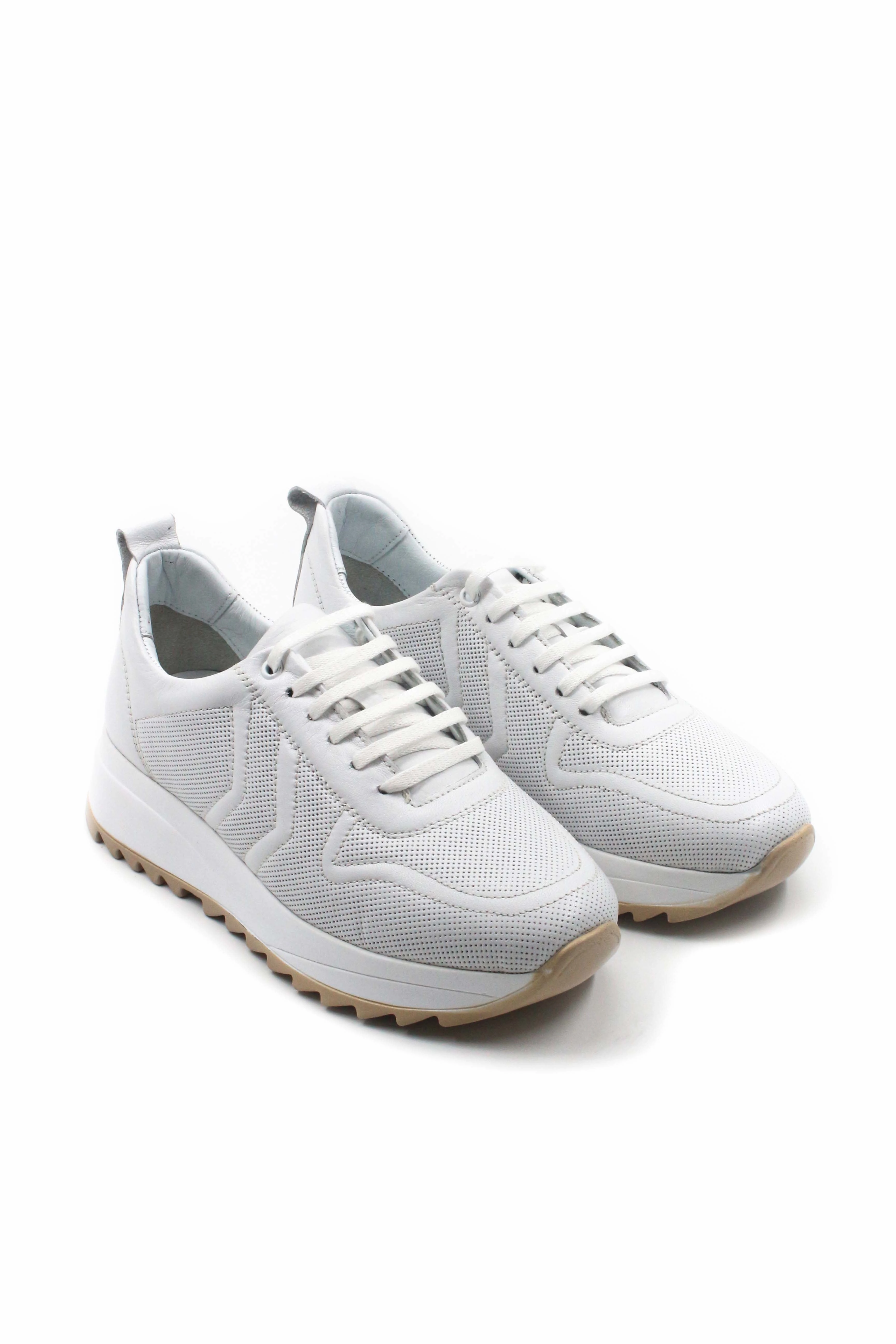 FST Genuine Leather Women's Casual Shoes 881ZA4021 White - Tournai On Cloud Sports Running Shoes