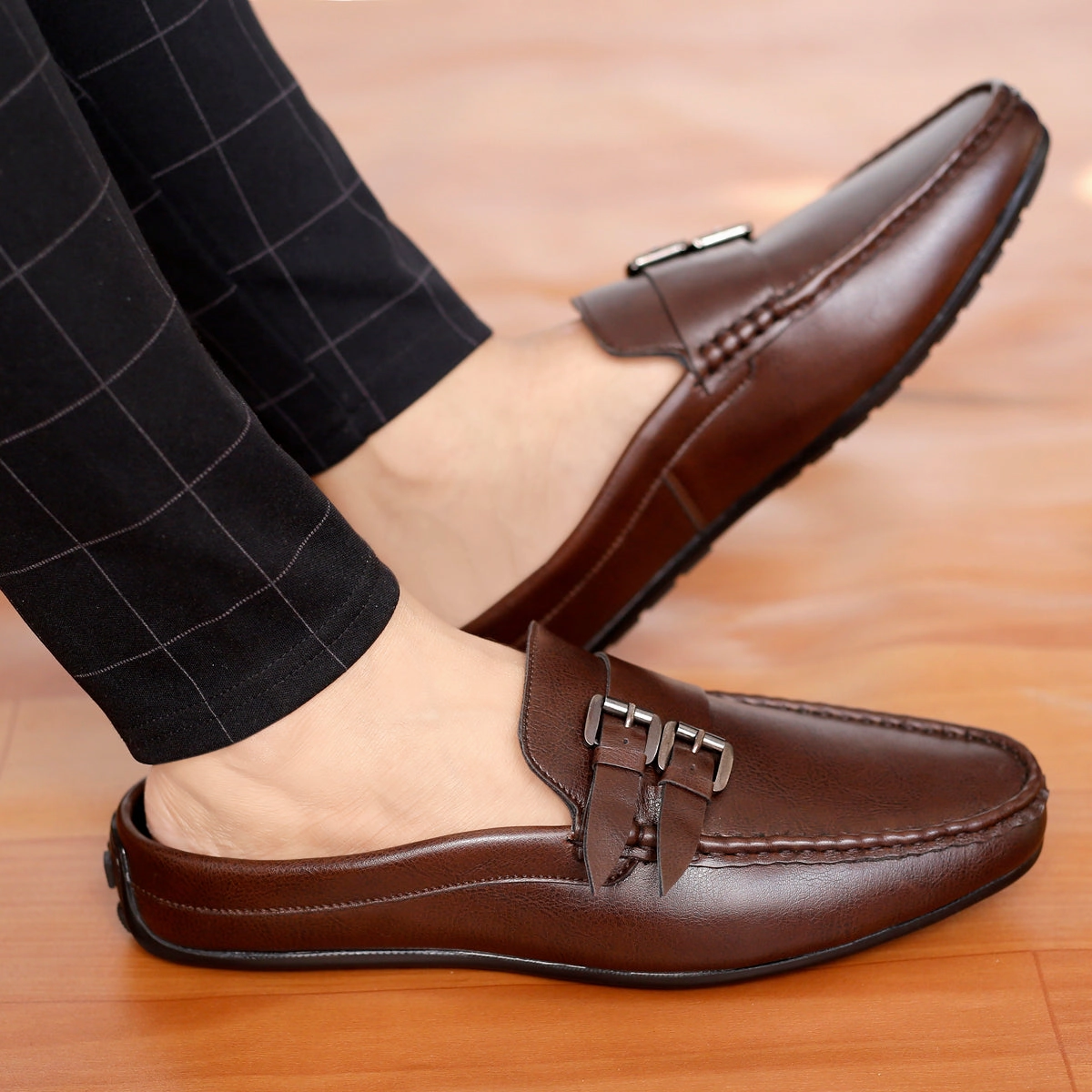 Janelle Loafers Bacca Bucci JAMBOREE Fashion Mules/Clogs/Backless Loafers for Party/Travel/Office-Brown