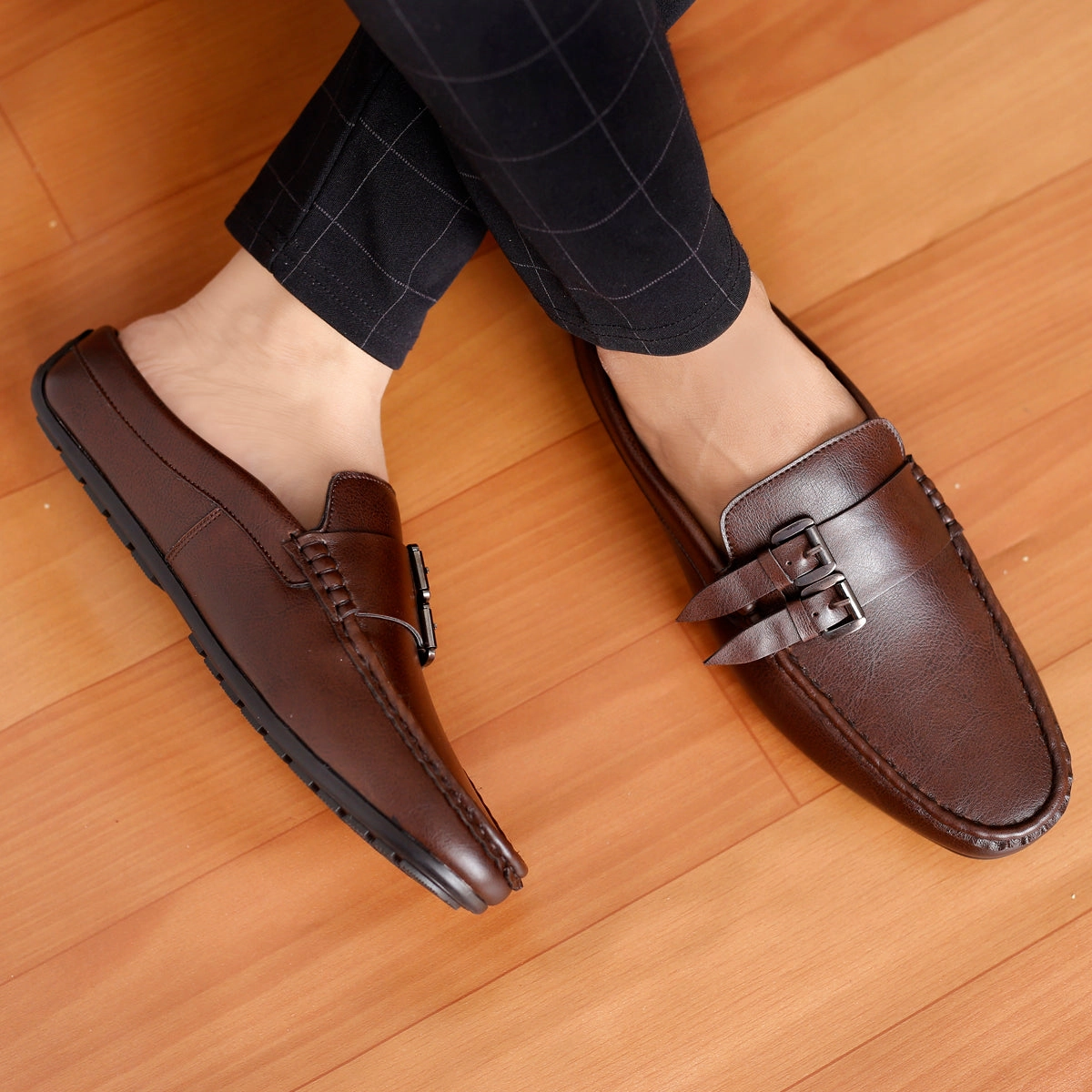 Loafers Tuxedo Bacca Bucci JAMBOREE Fashion Mules/Clogs/Backless Loafers for Party/Travel/Office-Brown