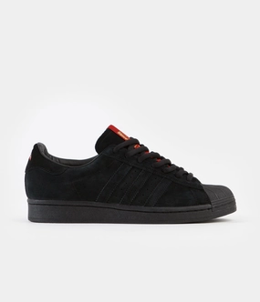 Adidas x Thrasher Superstar Adv Shoes - Core Black / Scarlet / Gold Metallic New Releases Adidas Shoes