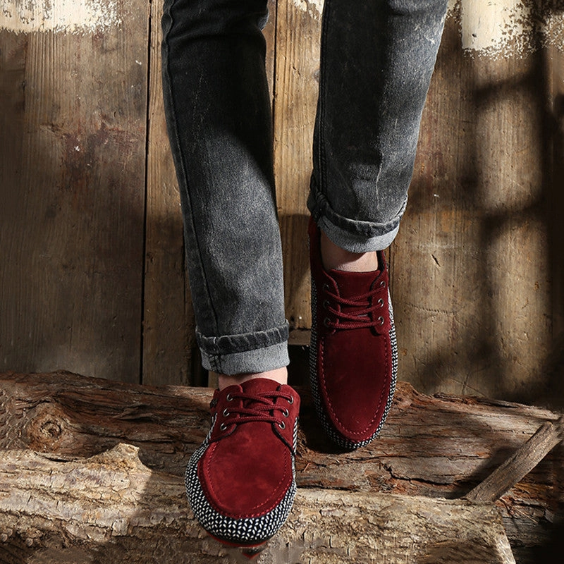 New 2017 Hot Sale Spring Autumn Fashion Men Shoes Mens Flats Casual Suede Shoes Comfortable Breathable Flats Driving Loafers Flat Dress Shoes With Straps