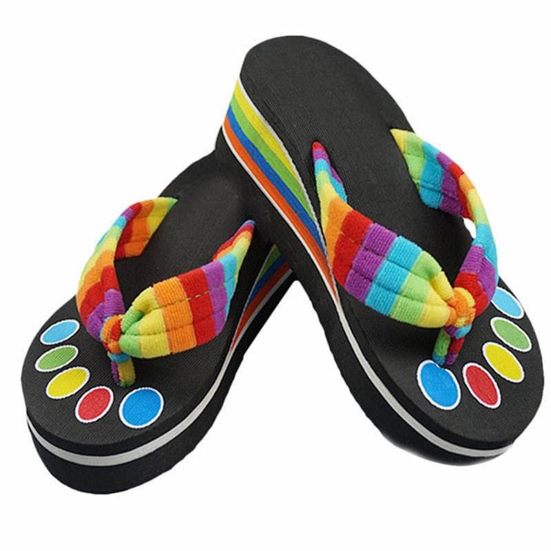 Flip Flops For Long Toes er Women Shoes High Heels Flip Flops Platform wedges for women Sals Flip slippers beach woman shoes