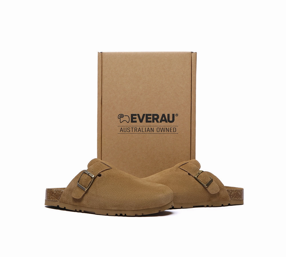 Foot Support Slippers EVERAU Men Adjustable Buckled Straps Slip-on Flat Sandal Slides Large Size Mason