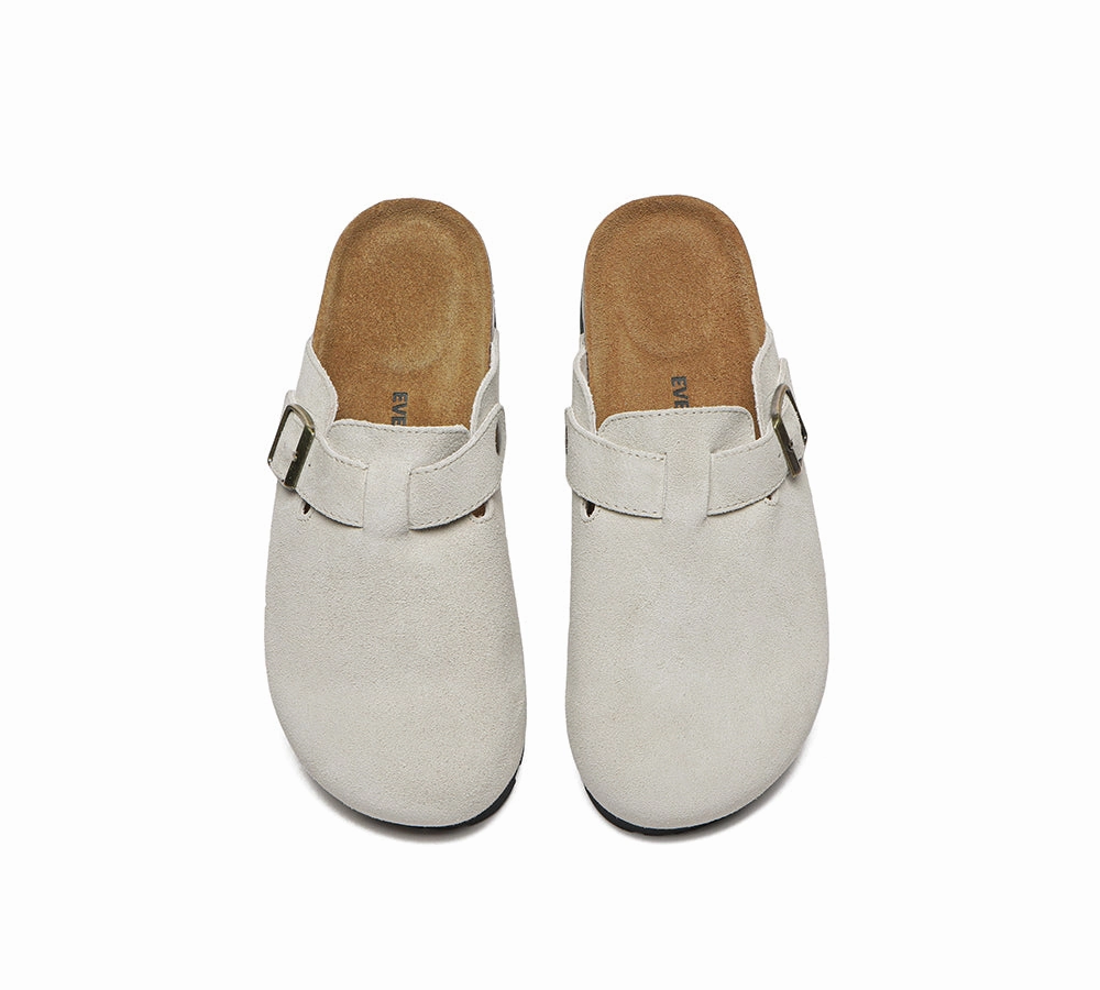 EVERAU Men Adjustable Buckled Straps Slip-on Flat Sandal Slides Large Size Mason Bunnie Slippers