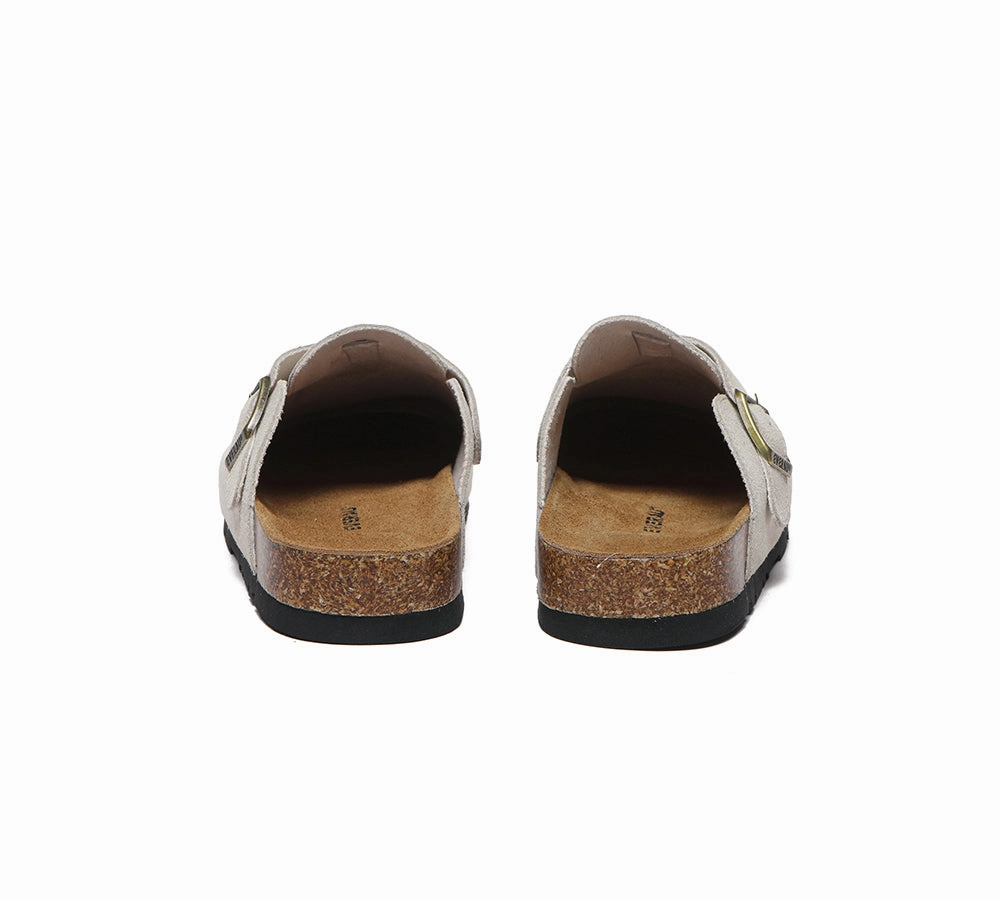 EVERAU Men Adjustable Buckled Straps Slip-on Flat Sandal Slides Large Size Mason Playform Slippers