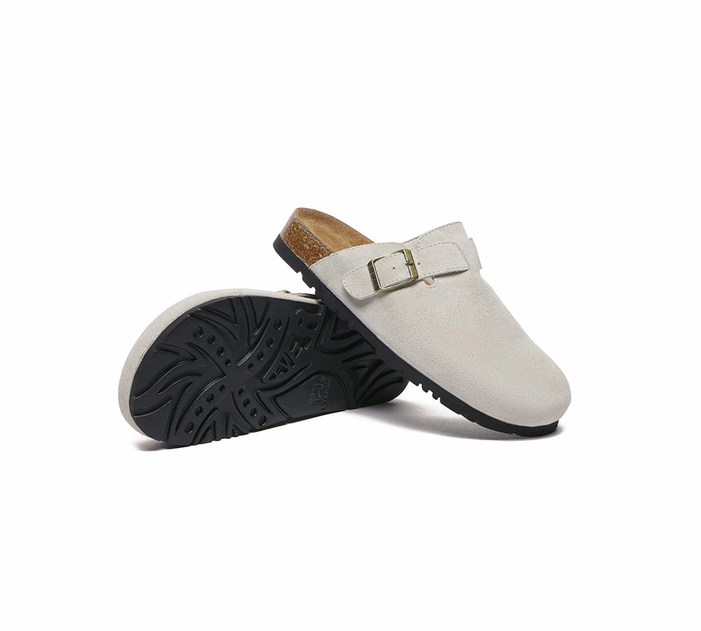 EVERAU Men Adjustable Buckled Straps Slip-on Flat Sandal Slides Large Size Mason Feathery Slippers