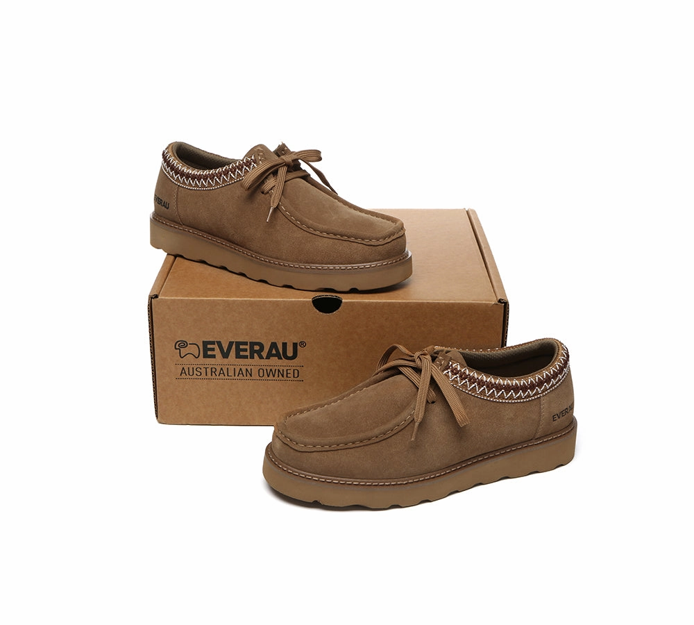 Casual Shoes Men EVERAU Men Leather Lace Up Casual Shoes Madison