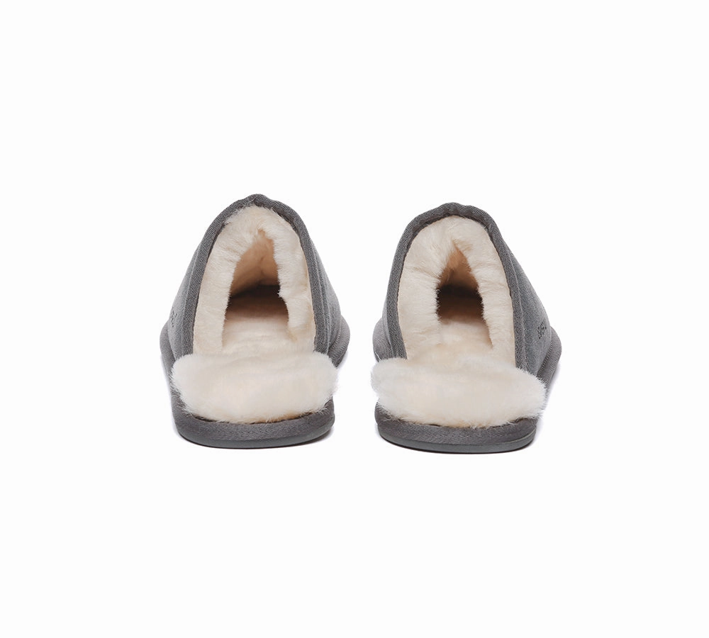 EVERAU UGG Slippers Men Sheepskin Wool Scuff Bennett Big Toe Slippers