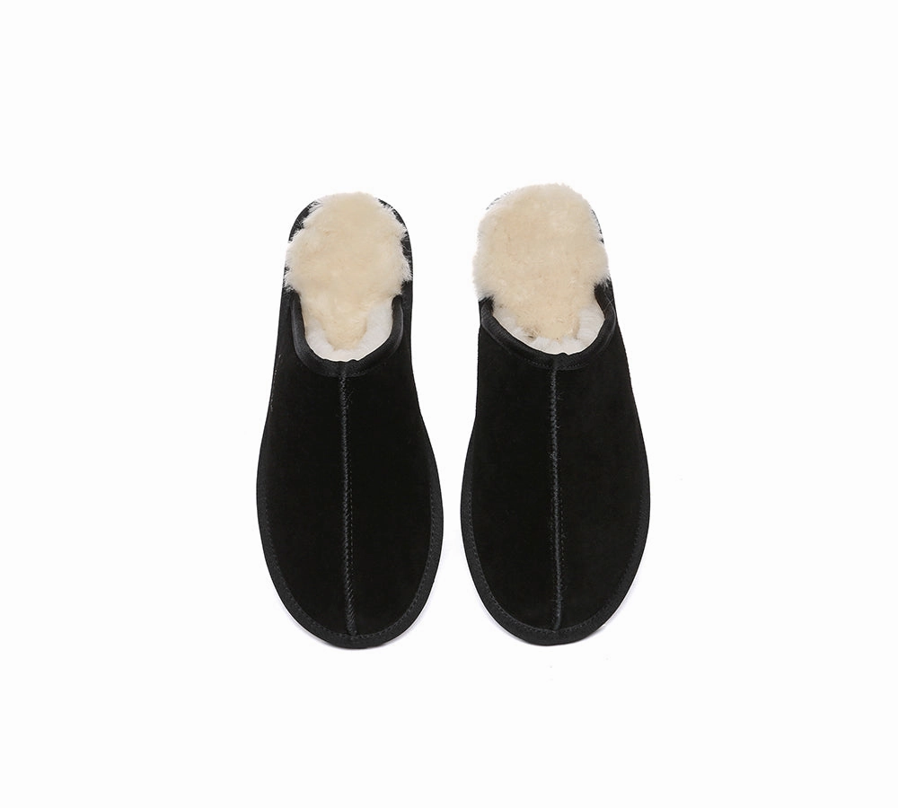 EVERAU UGG Slippers Men Sheepskin Wool Scuff Bennett Slippers Scuffette Ii
