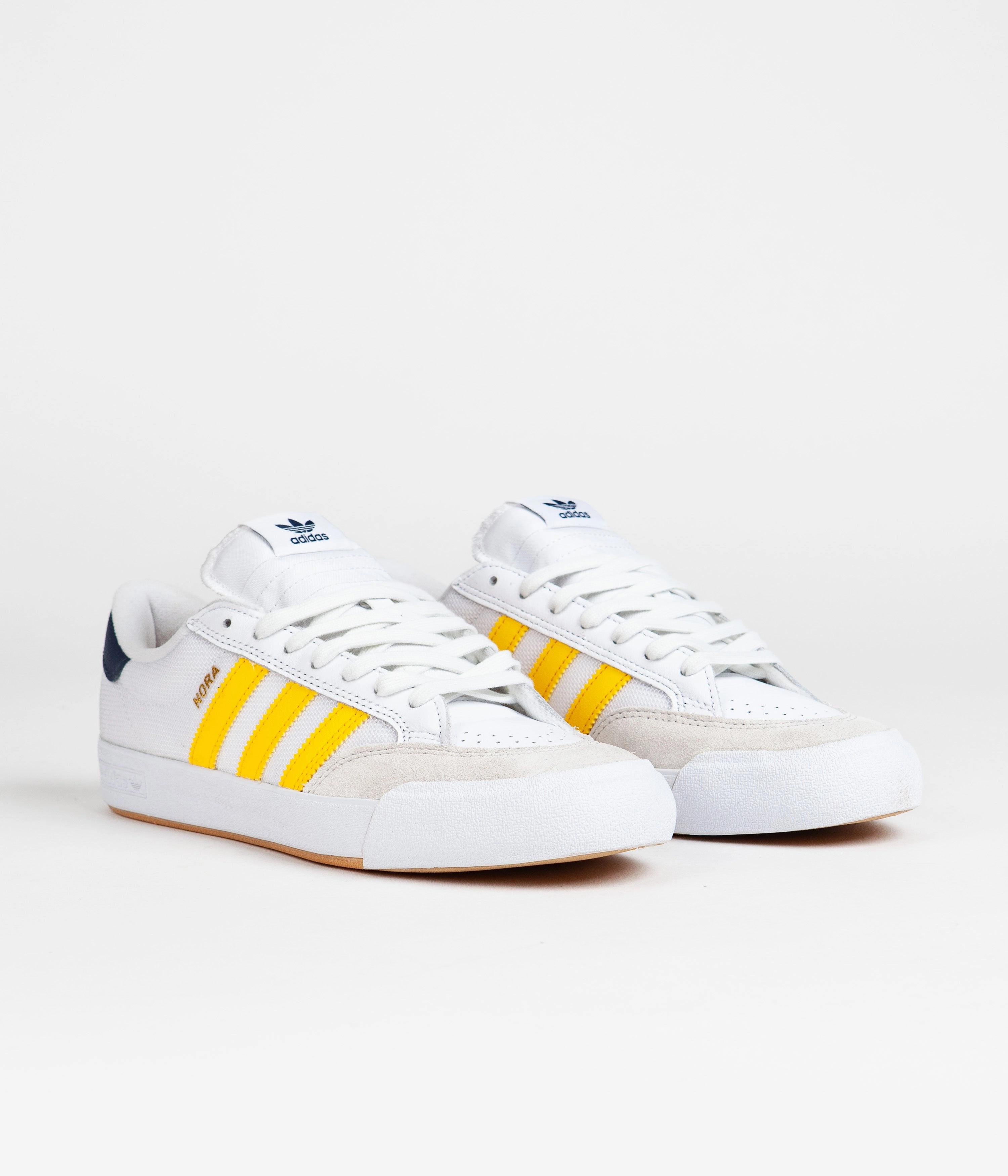 Adidas Nora Shoes - FTWR White / Bold Gold / Collegiate Navy Adidas Volley Shoes