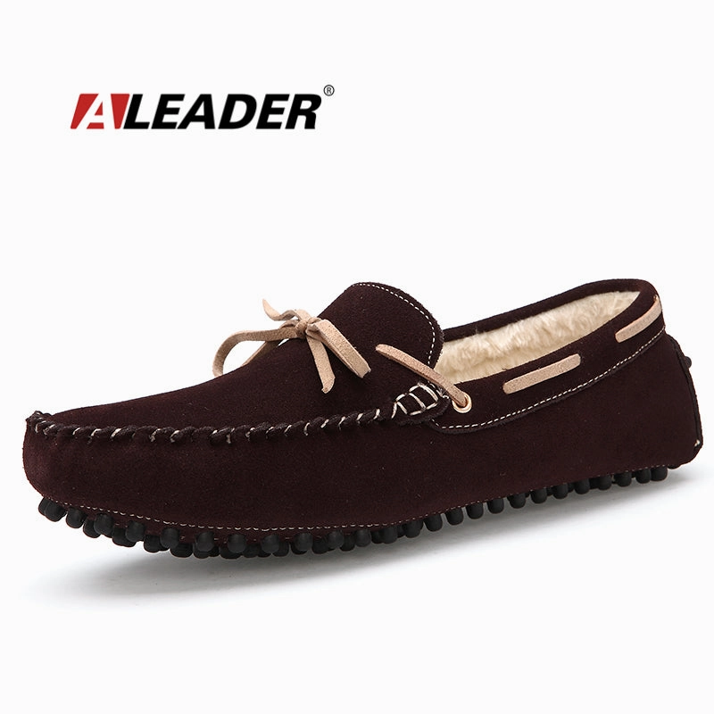 Prom Shoes Loafers Casual Mens Loafers Suede Leather Winter Snow Shoes 2015 Fashion Men Flats Slip On Moccasins Mens Driving Shoes Zapatos homme