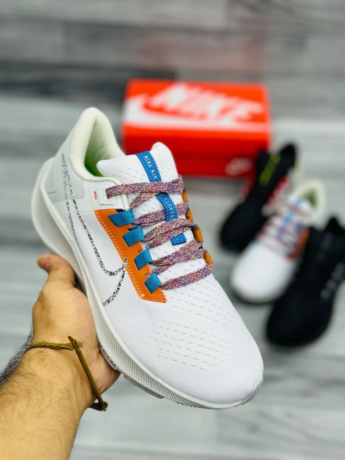 Asics Training Shoes Nike Pegasus Trail Running Shoes  White Multicolor