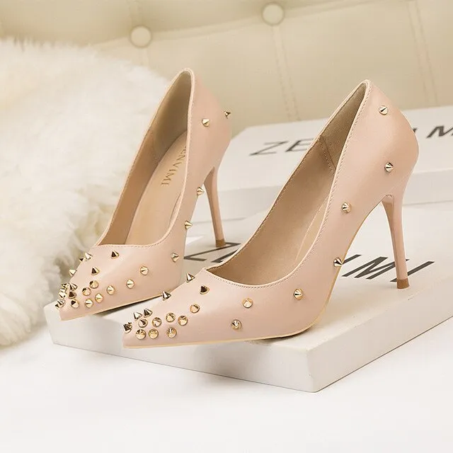 Kohl's Slippers Fashion Women Pumps Rivet Sexy Women High Heel Shoes