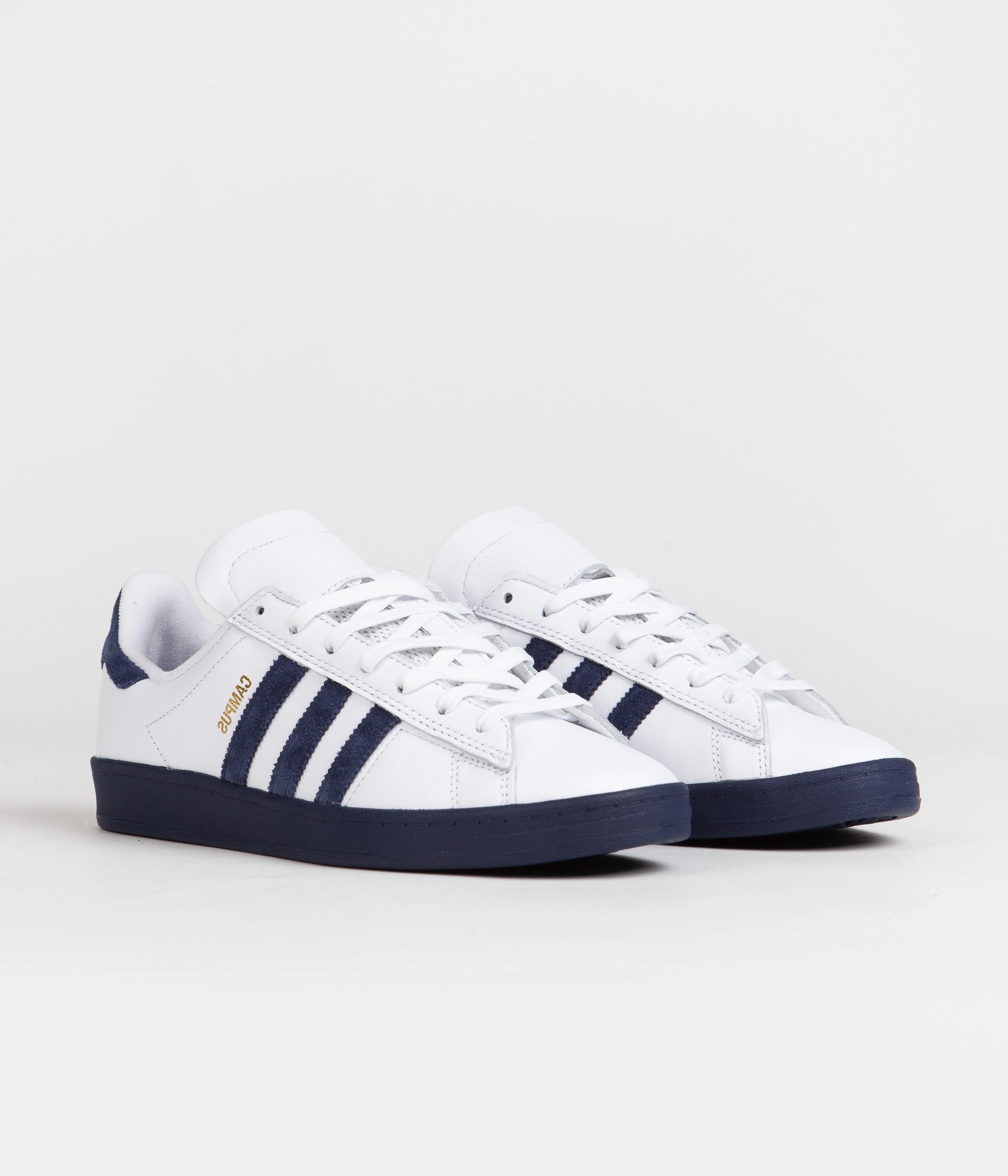 Grey Adidas Running Shoes Adidas Campus ADV Shoes - FTWR White / Collegiate Navy / Bluebird