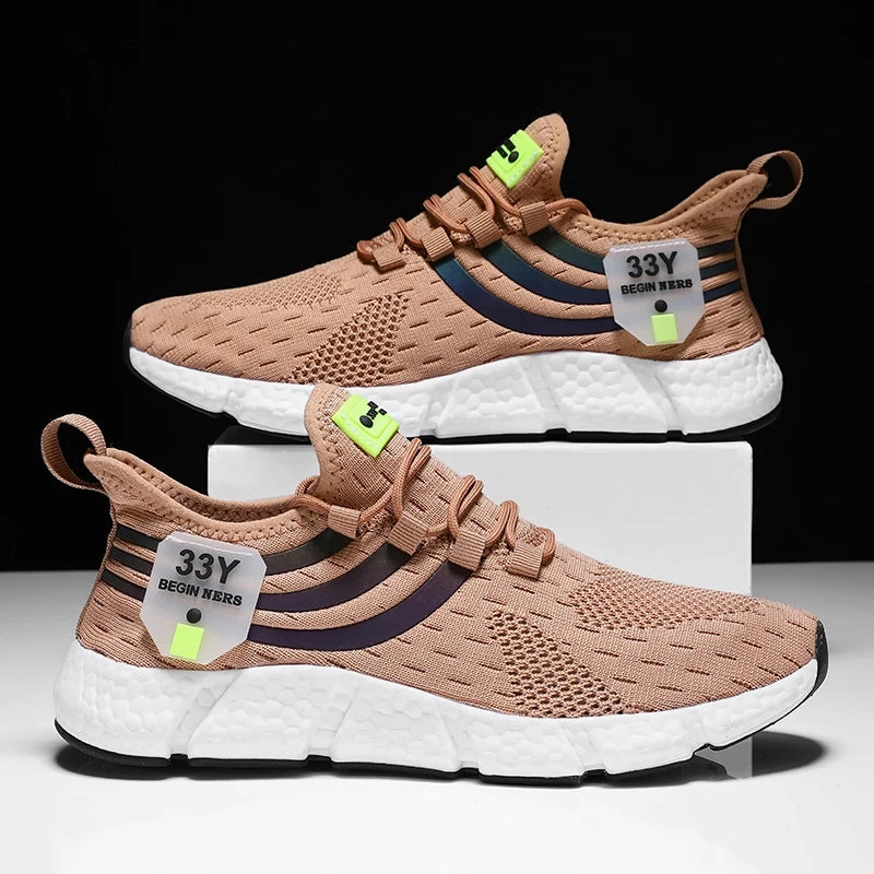 Men Casual Sports Shoes Breathable Lightweight Sneakers Summer Outdoor Tennis Running Walking Shoes Male Vulcanized Shoes Man Going Out Outfits With Flat Shoes