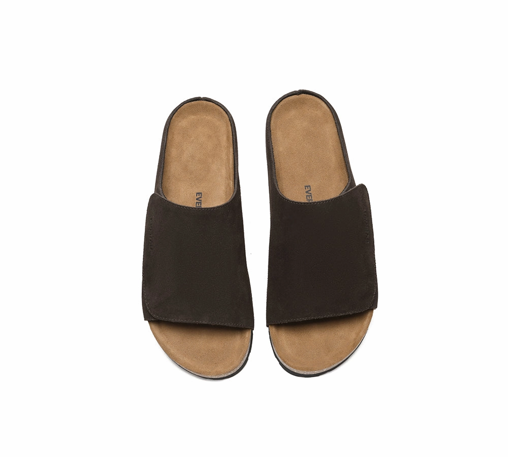 Kitten Heeled Sandals EVERAU Men Adjustable Embossed Slip-on Summer Slides Large Size Justice