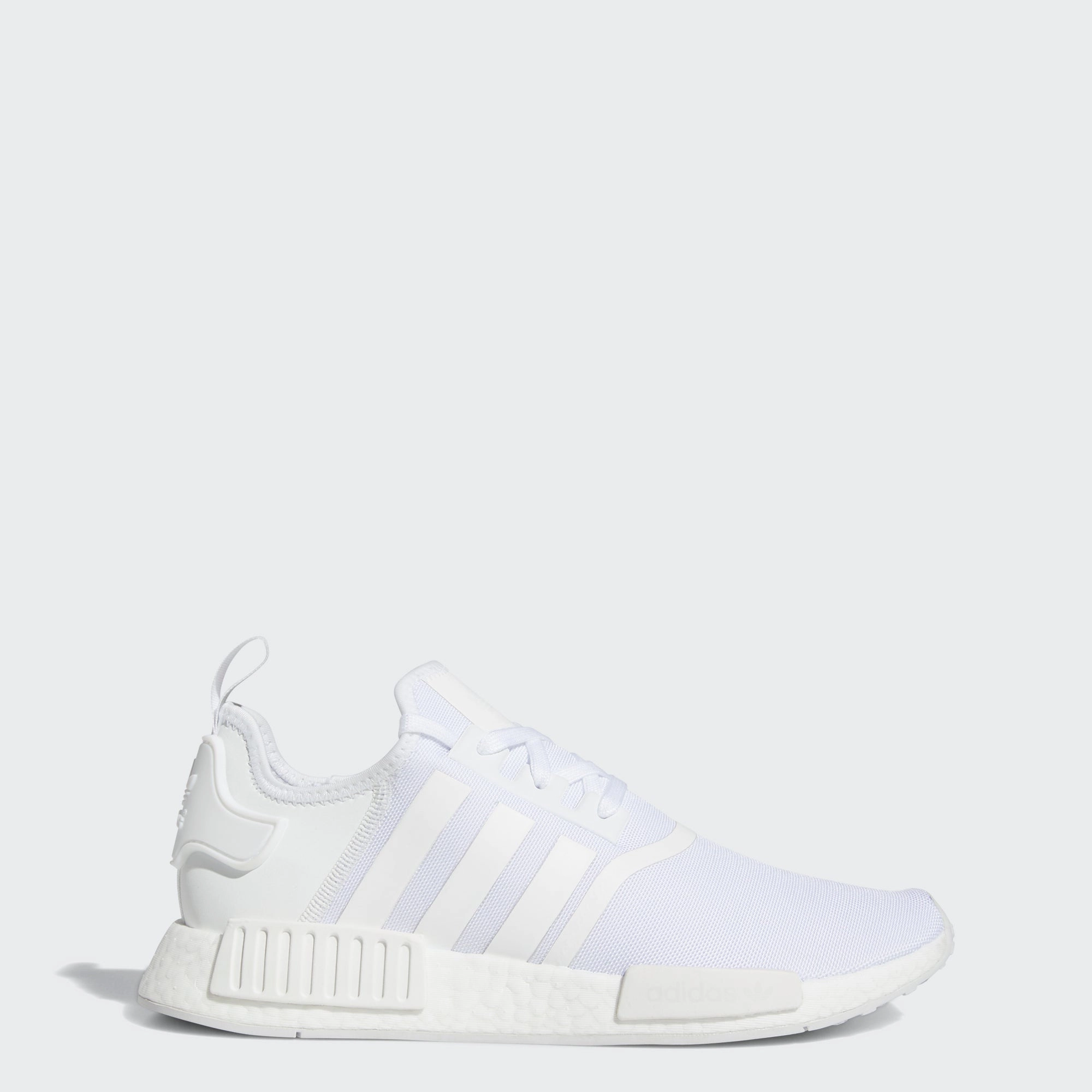 Men's adidas Originals NMD_R1 Shoes Triple White Jean Adidas Shoes
