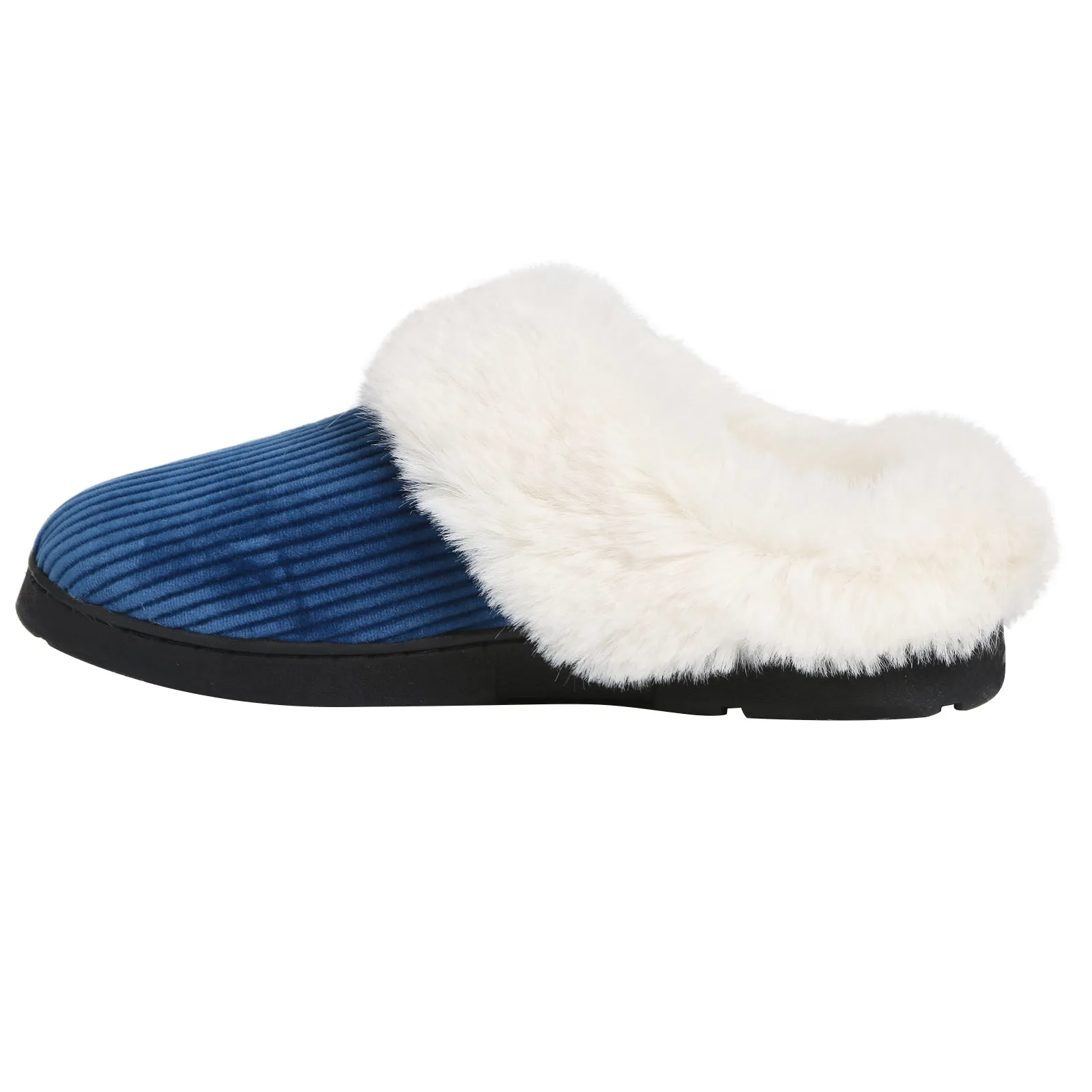 Barefoot Slides Faux Fur Heeled Slippers Non-Skid Soft Memory Foam Slip-on Cute Casual Home Shoes Fuzzy Comfy Cozy Warm Winter for Women Indoor