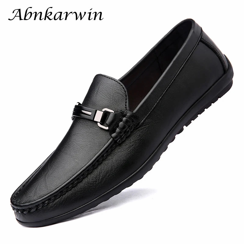 Men Casual Leather Shoes Slip On Fashion Brand Loafer Adrian Snaffle Loafers