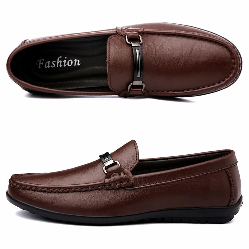 Slip In Loafers Men Casual Leather Shoes Slip On Fashion Brand Loafer