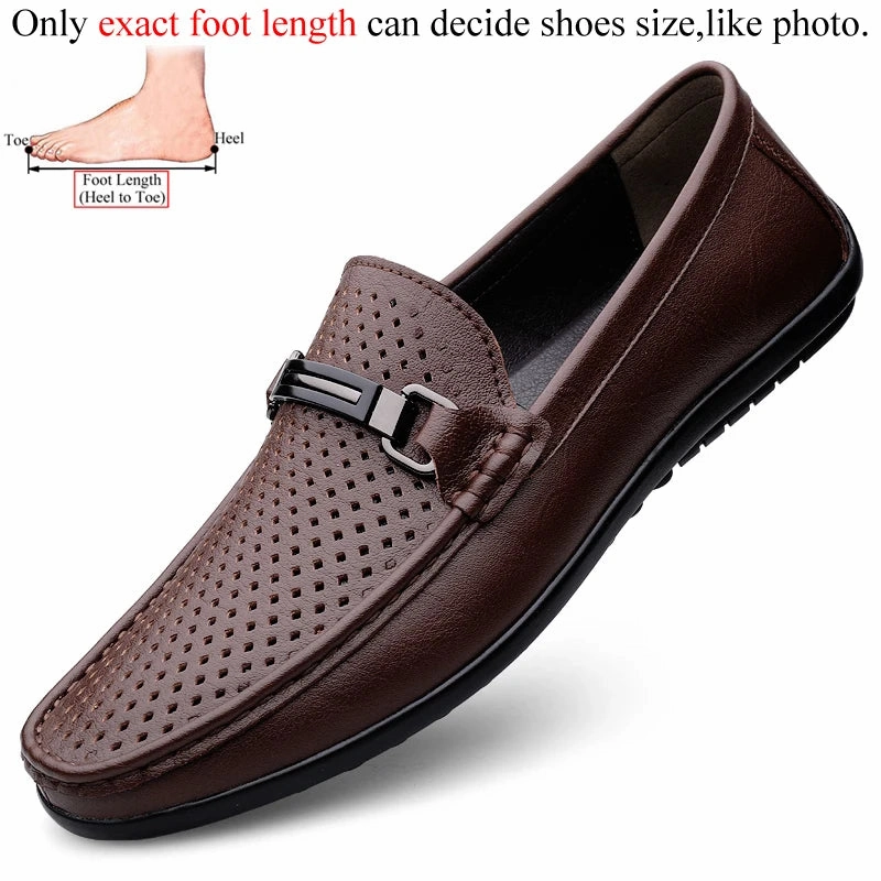 Fur Loafers Men Casual Leather Shoes Slip On Fashion Brand Loafer