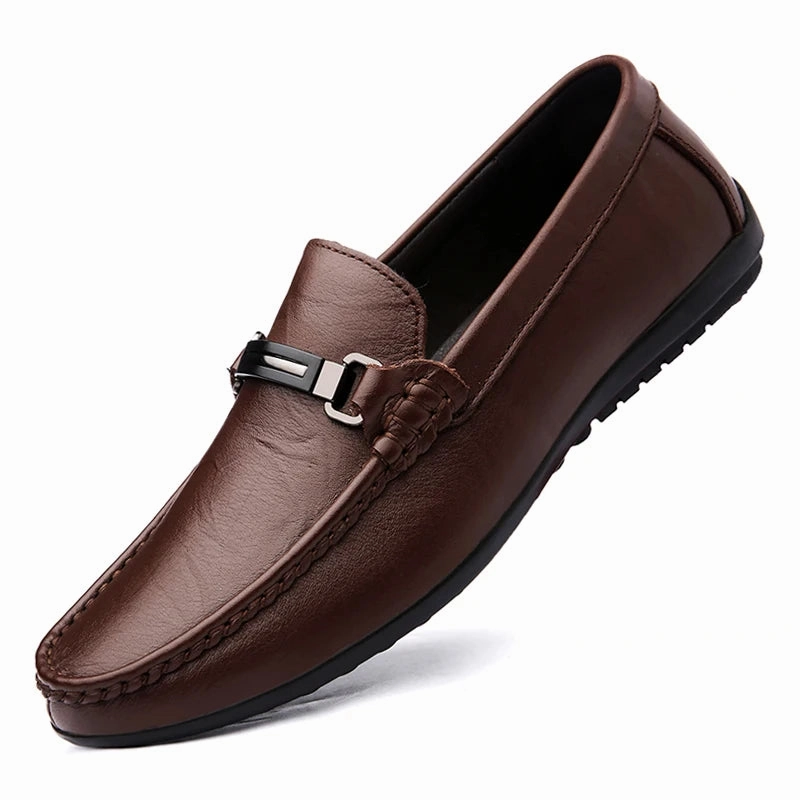 Men Casual Leather Shoes Slip On Fashion Brand Loafer Tasseled Leather Loafers