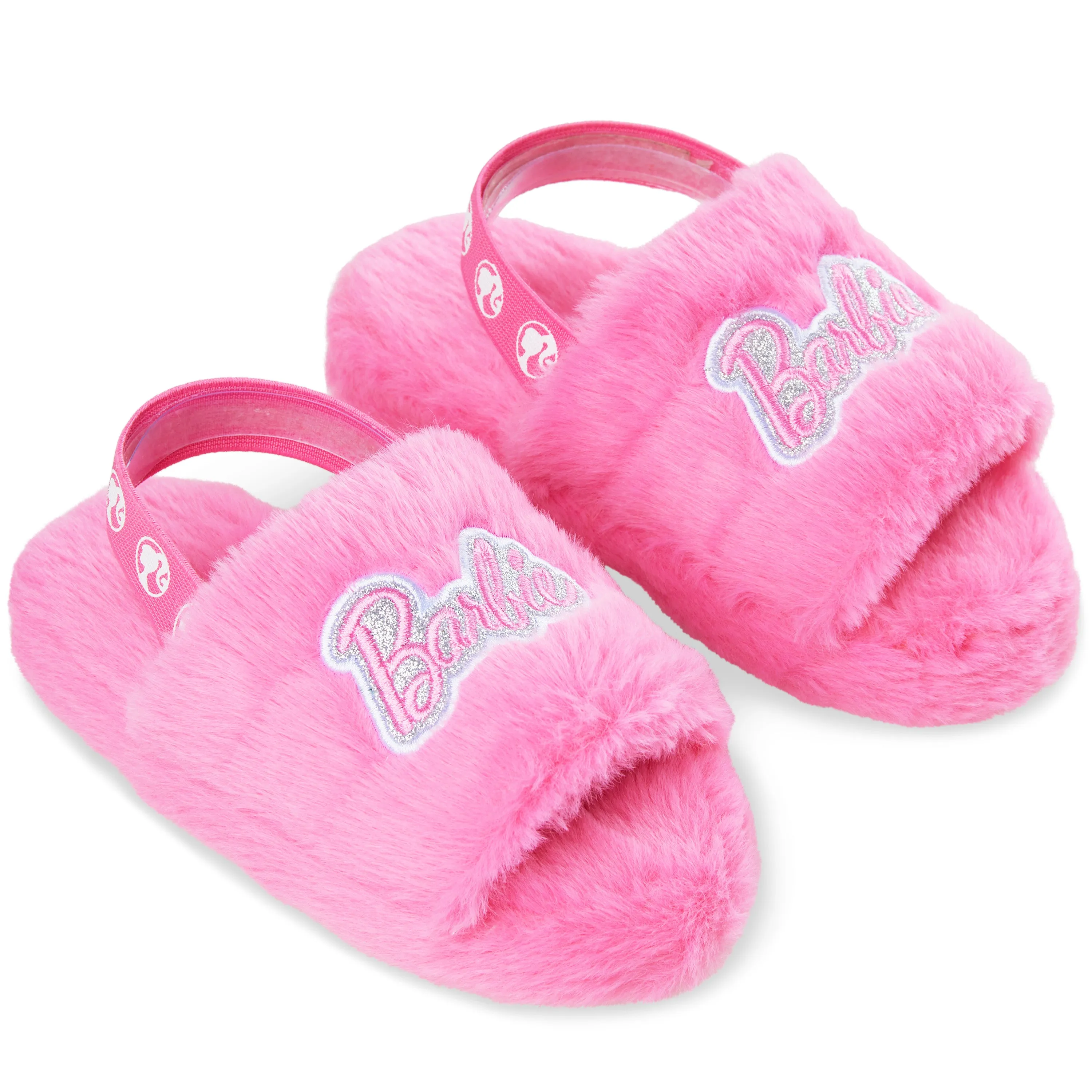 Barbie Women's Fluffy Slippers, Comfy Mule House Shoes - Cosy Gifts for Her No Bull Slides