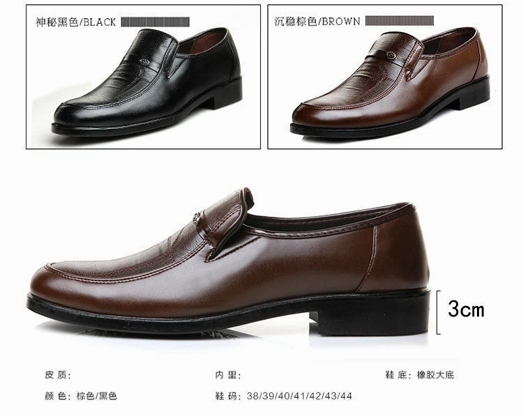 Men's Dress Shoes New Brand Men Business Leather Formal Flat Shoes for Work Office Men Round Shoe Breathable Party Wedding Shoes Running Shoe For Flat Feet