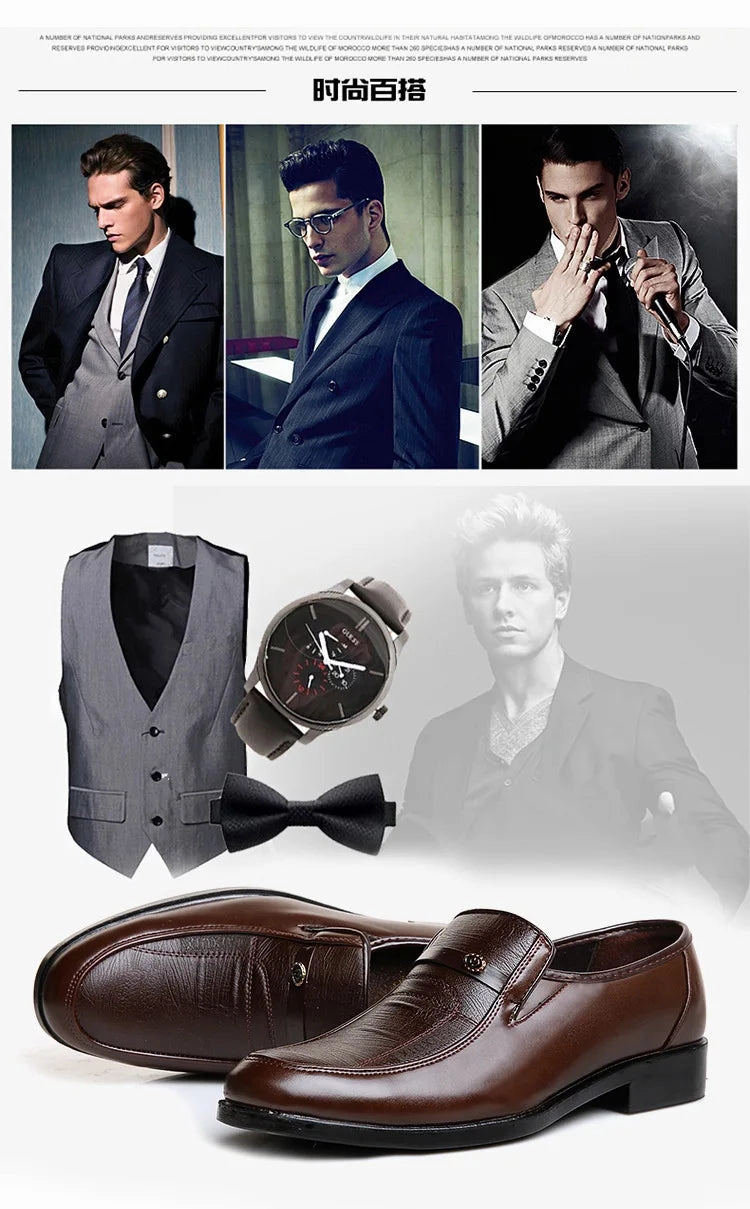 Best Indoor Soccer Shoes For Feet Men's Dress Shoes New Brand Men Business Leather Formal Flat Shoes for Work Office Men Round Shoe Breathable Party Wedding Shoes