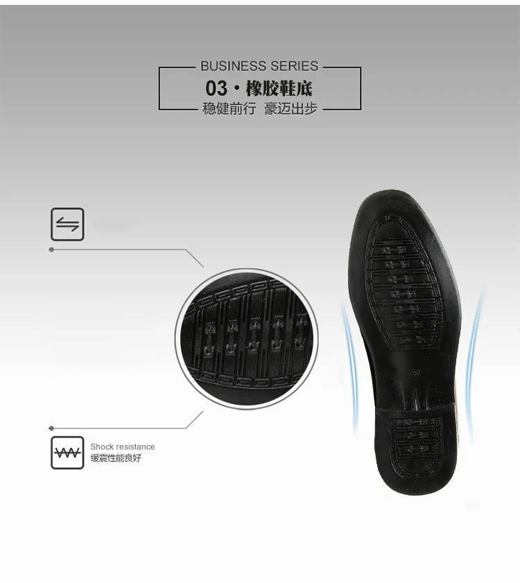 Flat Shoes Office Men's Dress Shoes New Brand Men Business Leather Formal Flat Shoes for Work Office Men Round Shoe Breathable Party Wedding Shoes