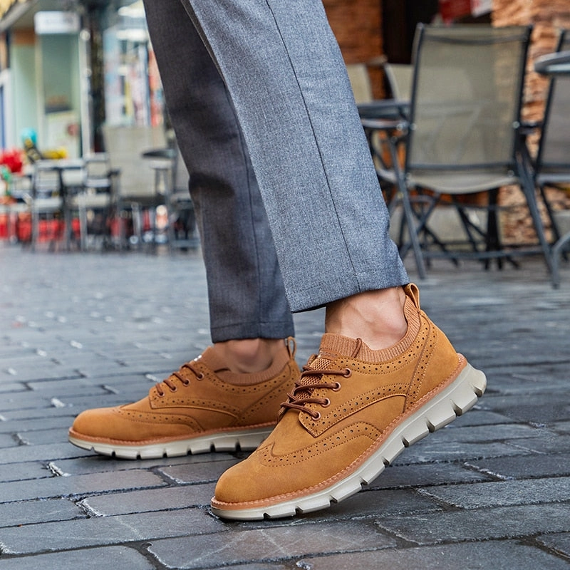 West Louis Leather Outdoor Soft Soled Shoes Open Toed Shoes Business Casual