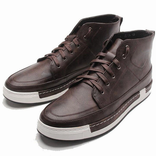 Best Shoe For Underpronation And Flat Feet Tangnest New 2017 Autumn Men Shoes Man Fashion Microfiber Flats Shoes Korean Style Lace Up High Top Footwear For Male XMB532