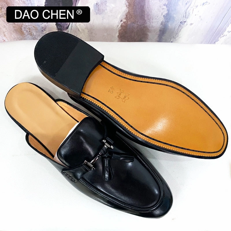 Trend Lazy Casual Shoes Sneakers FASHION MENS TASSEL SLIP ON MULES