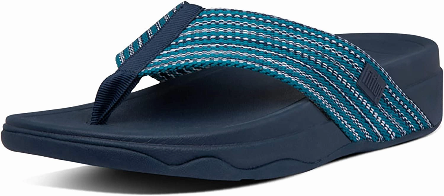 FitFlop Surfa Sandals Sea Blue Open Toe Slip On Flat Thong Flip Flop Sandals Flip Flops On Clearance