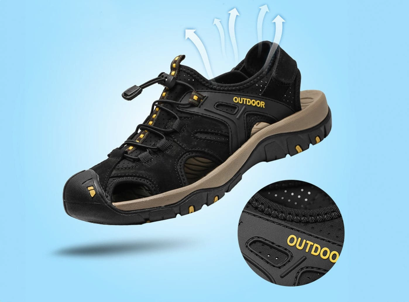 Nice Sandals FitVille Men's TrekToe Sandals V2