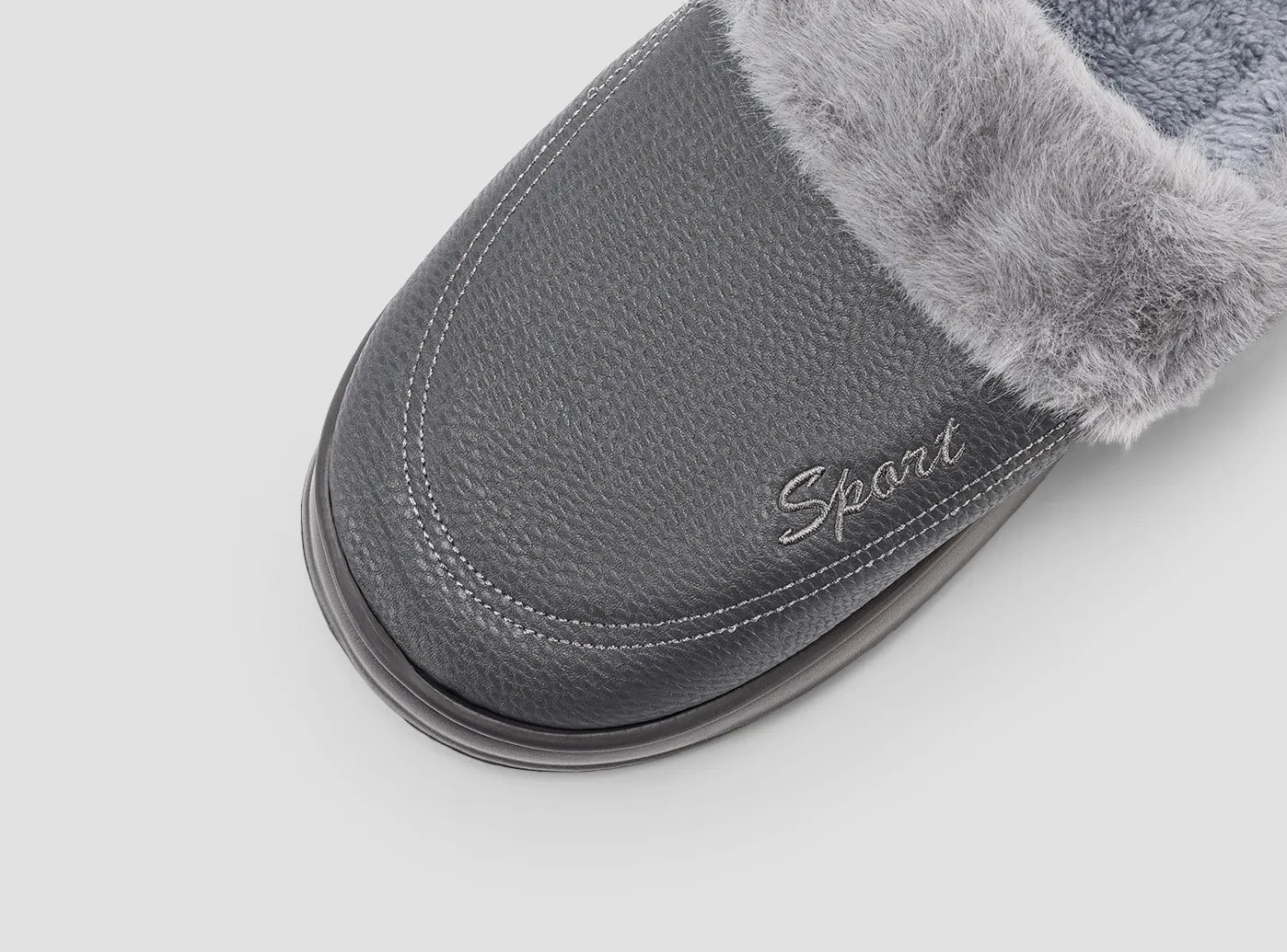 FitVille Men's Waterproof Winter Slippers Fuzzy Open Toe Slippers