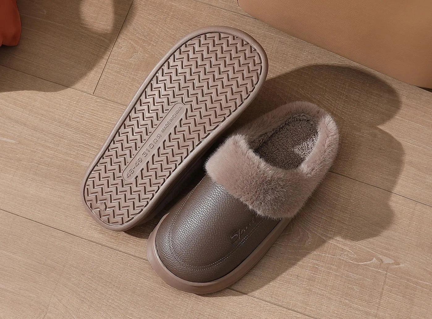 Slides Memory Foam FitVille Men's Waterproof Winter Slippers